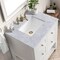 James Martin Vanities Breckenridge 30in Single Vanity, Bright White w/ 3 CM Carrara Marble Top 330-V30-BW-3CAR - alternate 2